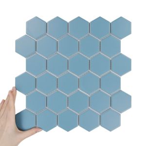 Obklad Heksagon Velká Peacock Blue Matná