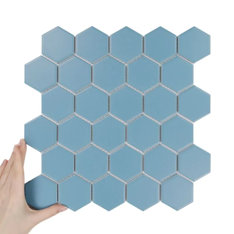 Obklad Heksagon Velká Peacock Blue Matná