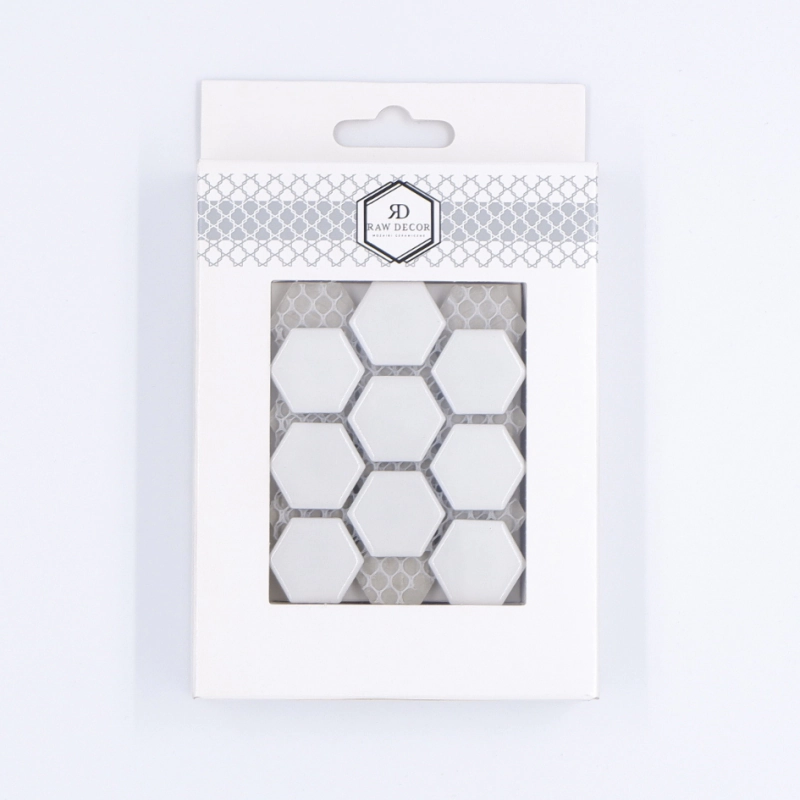 Vzorek: Heksagon Malá Bílá Lesk